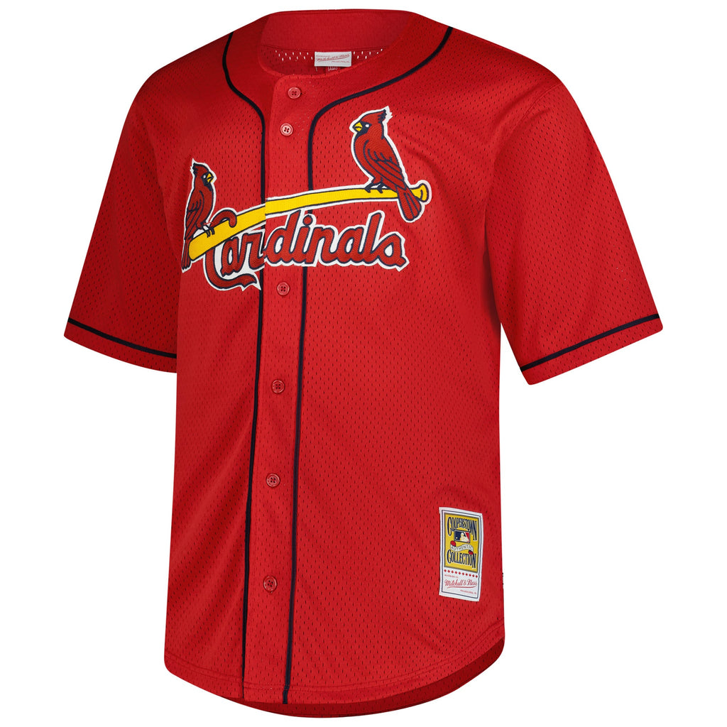 Men's St. Louis Cardinals Mark McGwire Mitchell & Ness Red Big & Tall Cooperstown Mesh Batting Practice Jersey - 3