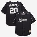 Men's Miami Marlins Miguel Cabrera Mitchell & Ness Black Big & Tall Cooperstown Mesh Batting Practice Jersey