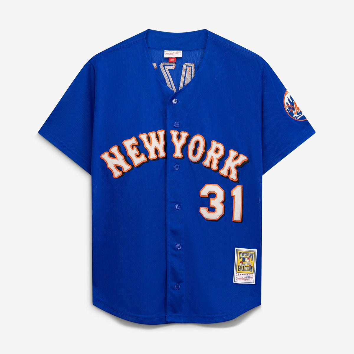 Men's New York Mets Mike Piazza Mitchell & Ness Royal Cooperstown Collection Mesh Batting Practice Button-Up Jersey - 3