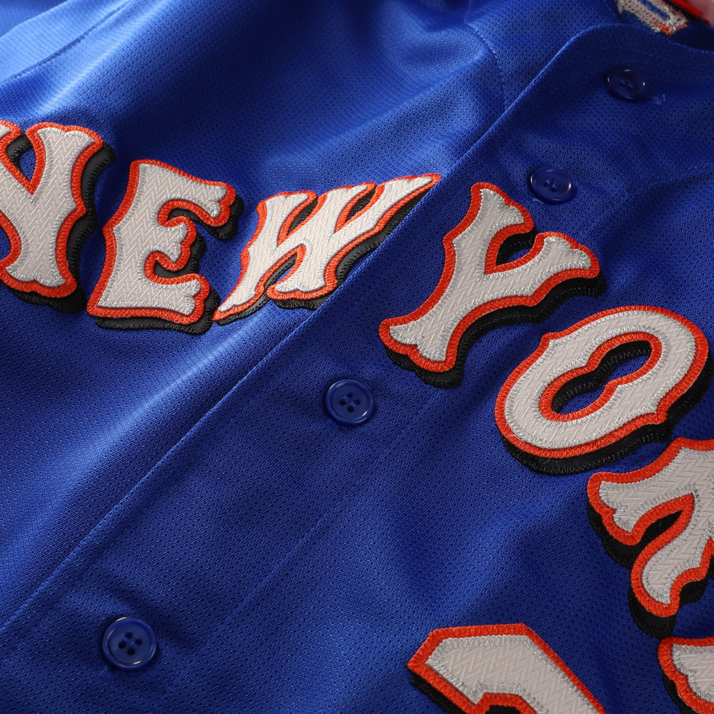 Men's New York Mets Mike Piazza Mitchell & Ness Royal Cooperstown Collection Mesh Batting Practice Button-Up Jersey - 5