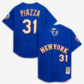 Men's New York Mets Mike Piazza Mitchell & Ness Royal Cooperstown Collection Mesh Batting Practice Button-Up Jersey
