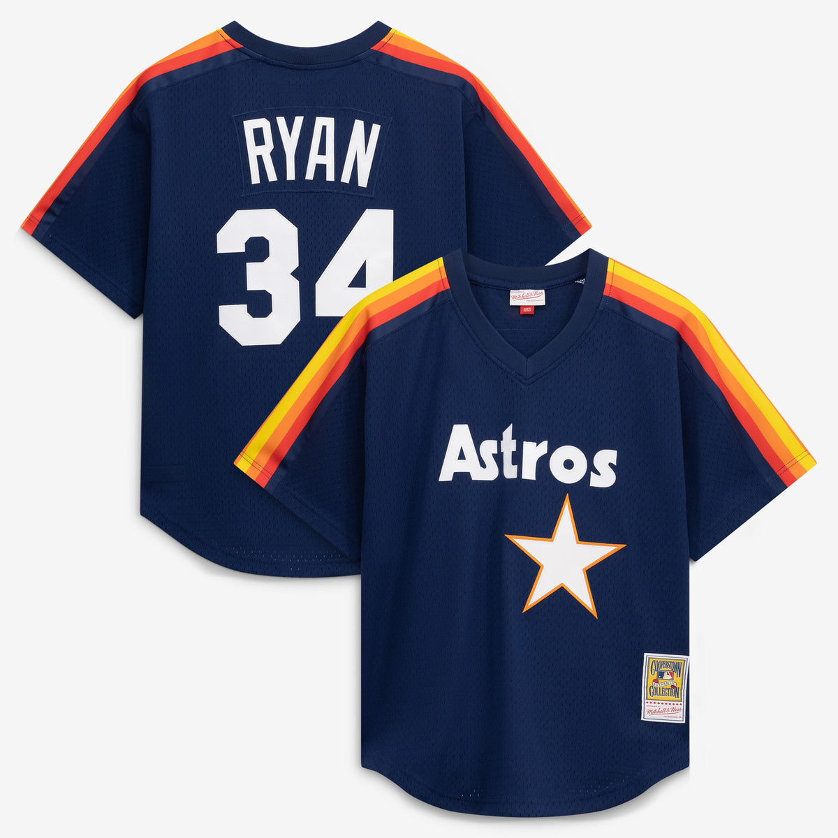 Men's Houston Astros Nolan Ryan Mitchell & Ness Navy Authentic Batting Practice Jersey - 2