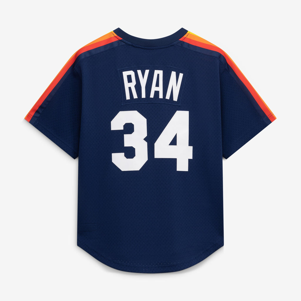 Men's Houston Astros Nolan Ryan Mitchell & Ness Navy Authentic Batting Practice Jersey - 4