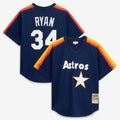 Men's Houston Astros Nolan Ryan Mitchell & Ness Navy Authentic Batting Practice Jersey