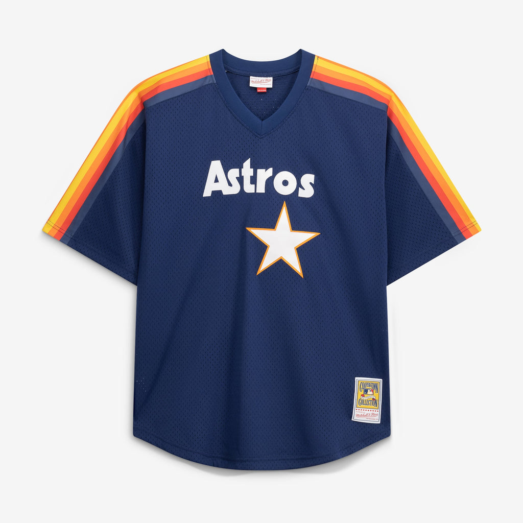 Men's Houston Astros Nolan Ryan Mitchell & Ness Navy Cooperstown Collection Big & Tall Mesh Batting Practice Jersey - 3
