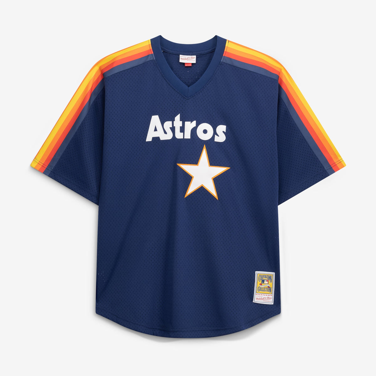 Men's Houston Astros Nolan Ryan Mitchell & Ness Navy Cooperstown Collection Big & Tall Mesh Batting Practice Jersey - 3