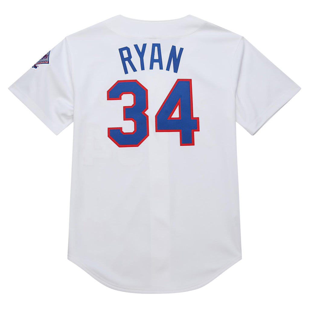 Men's Texas Rangers Nolan Ryan Mitchell & Ness White 1993 Cooperstown Collection Authentic Jersey - 4