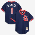 Men's St. Louis Cardinals Ozzie Smith Mitchell & Ness Navy Authentic Batting Practice Jersey