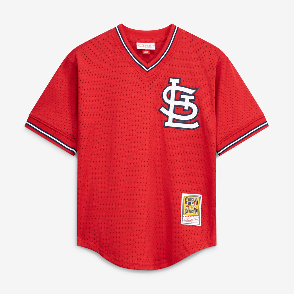 Men's St. Louis Cardinals Ozzie Smith Mitchell & Ness Scarlet Authentic Batting Practice Jersey - 3