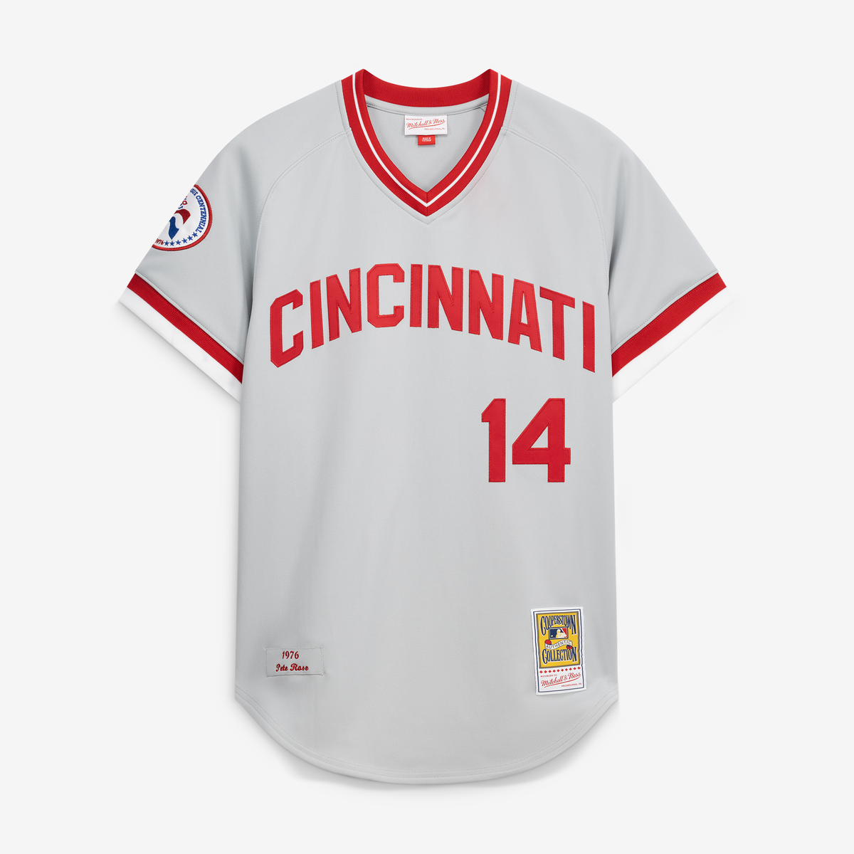 Men's Cincinnati Reds Pete Rose Mitchell & Ness Gray 1976 Authentic Jersey - 3