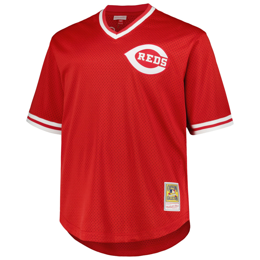 Men's Cincinnati Reds Pete Rose Mitchell & Ness Red 1984 Cooperstown Collection Mesh Pullover Jersey - 3