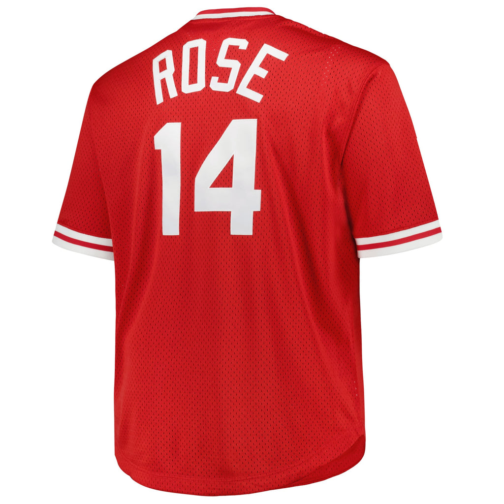 Men's Cincinnati Reds Pete Rose Mitchell & Ness Red 1984 Cooperstown Collection Mesh Pullover Jersey - 4