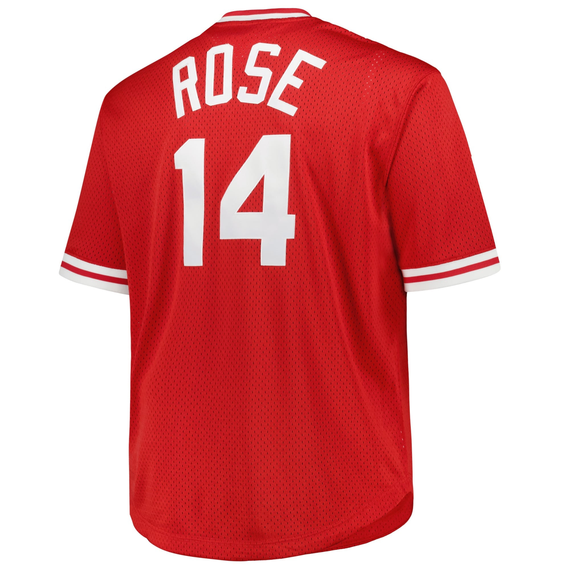 Men's Cincinnati Reds Pete Rose Mitchell & Ness Red 1984 Cooperstown Collection Mesh Pullover Jersey - 4