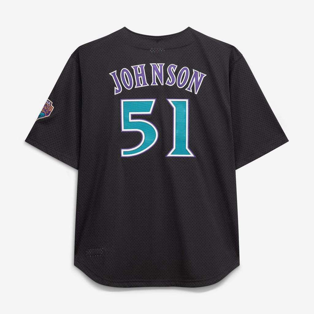 Men's Arizona Diamondbacks Randy Johnson Mitchell & Ness Black Big & Tall Cooperstown Mesh Batting Practice Jersey - 4