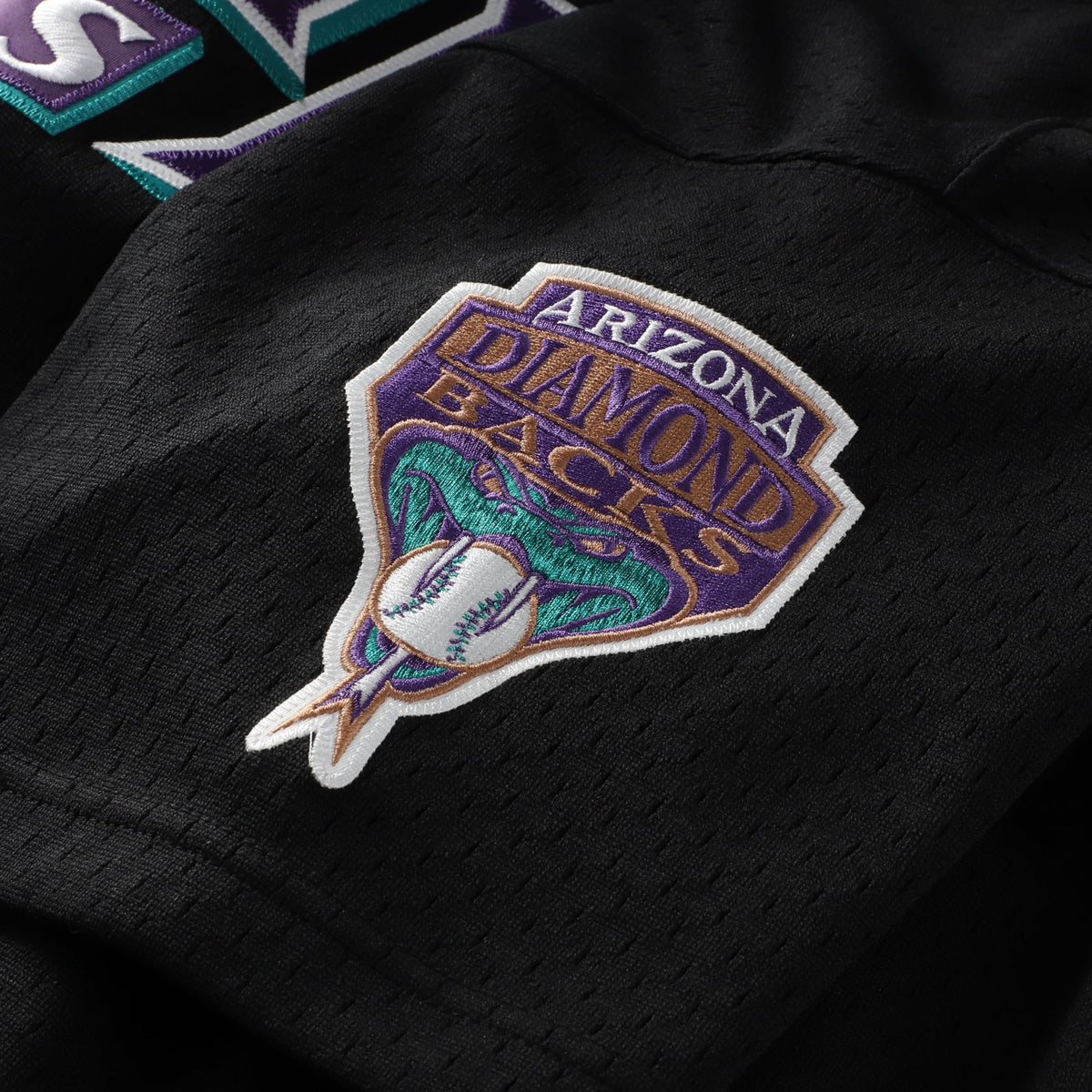 Men's Arizona Diamondbacks Randy Johnson Mitchell & Ness Black Cooperstown Collection Mesh Batting Practice Button-Up Jersey - 7