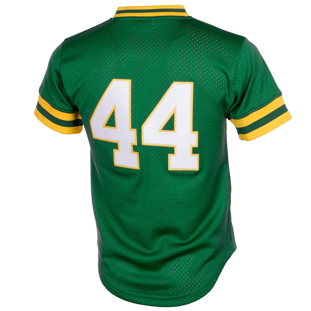 Men's Athletics Reggie Jackson Mitchell & Ness Green Authentic Batting Practice Jersey - 3