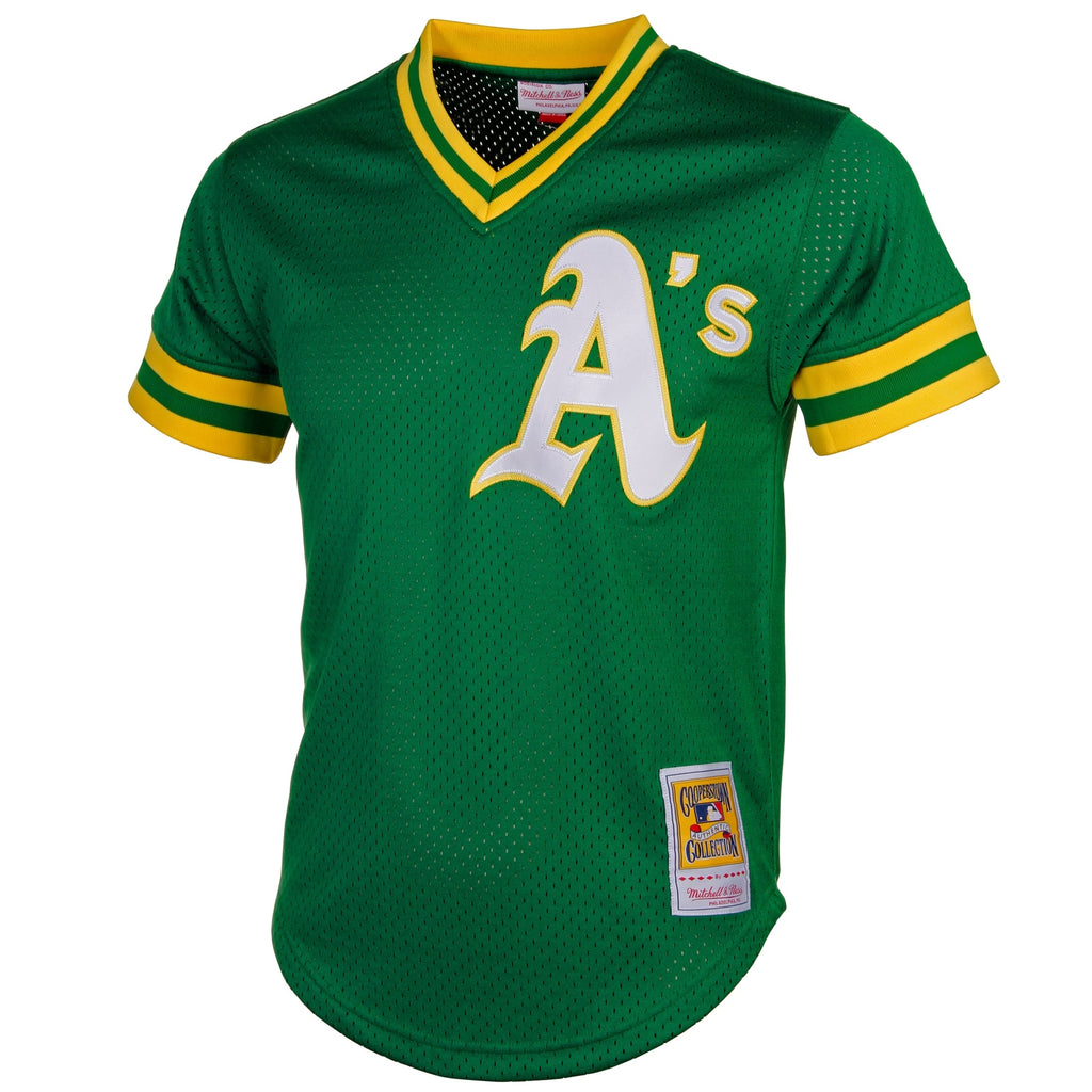 Men's Athletics Reggie Jackson Mitchell & Ness Green Authentic Batting Practice Jersey - 4