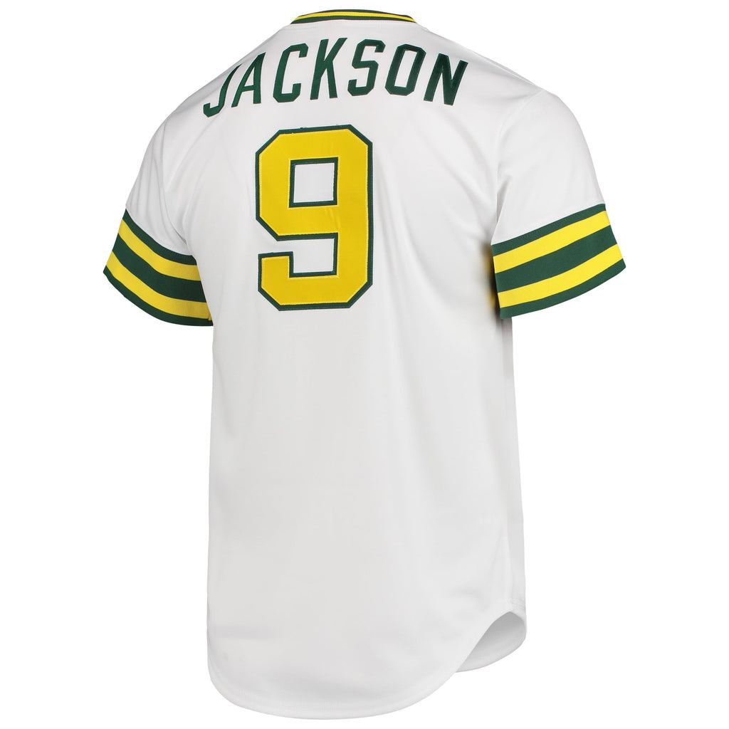 Men's Athletics Reggie Jackson Mitchell & Ness White 1972 Cooperstown Collection Authentic Jersey - 4