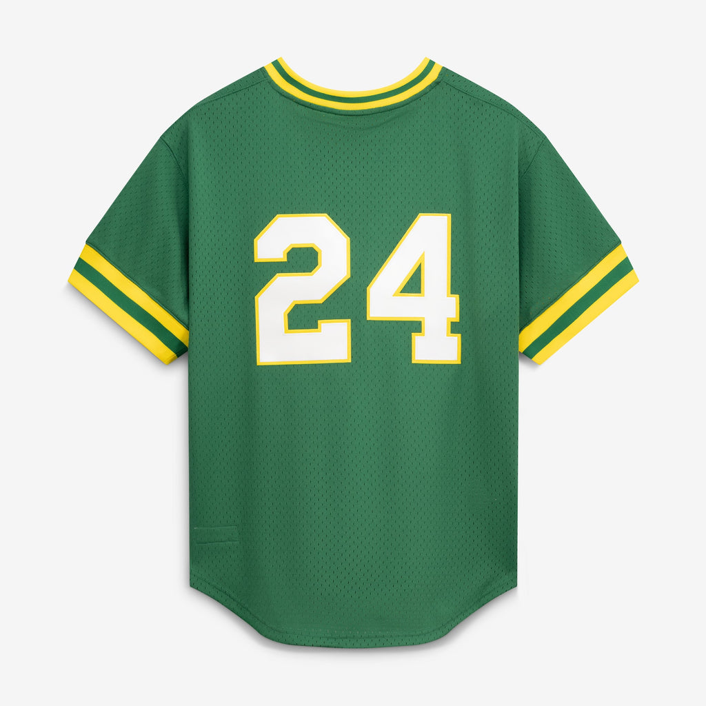 Men's Athletics Rickey Henderson Mitchell & Ness Green Authentic Batting Practice Jersey - 4