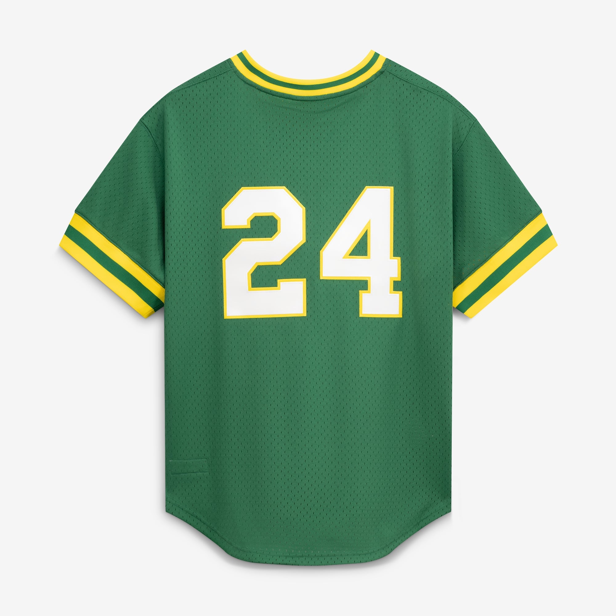 Men's Athletics Rickey Henderson Mitchell & Ness Green Authentic Batting Practice Jersey - 4