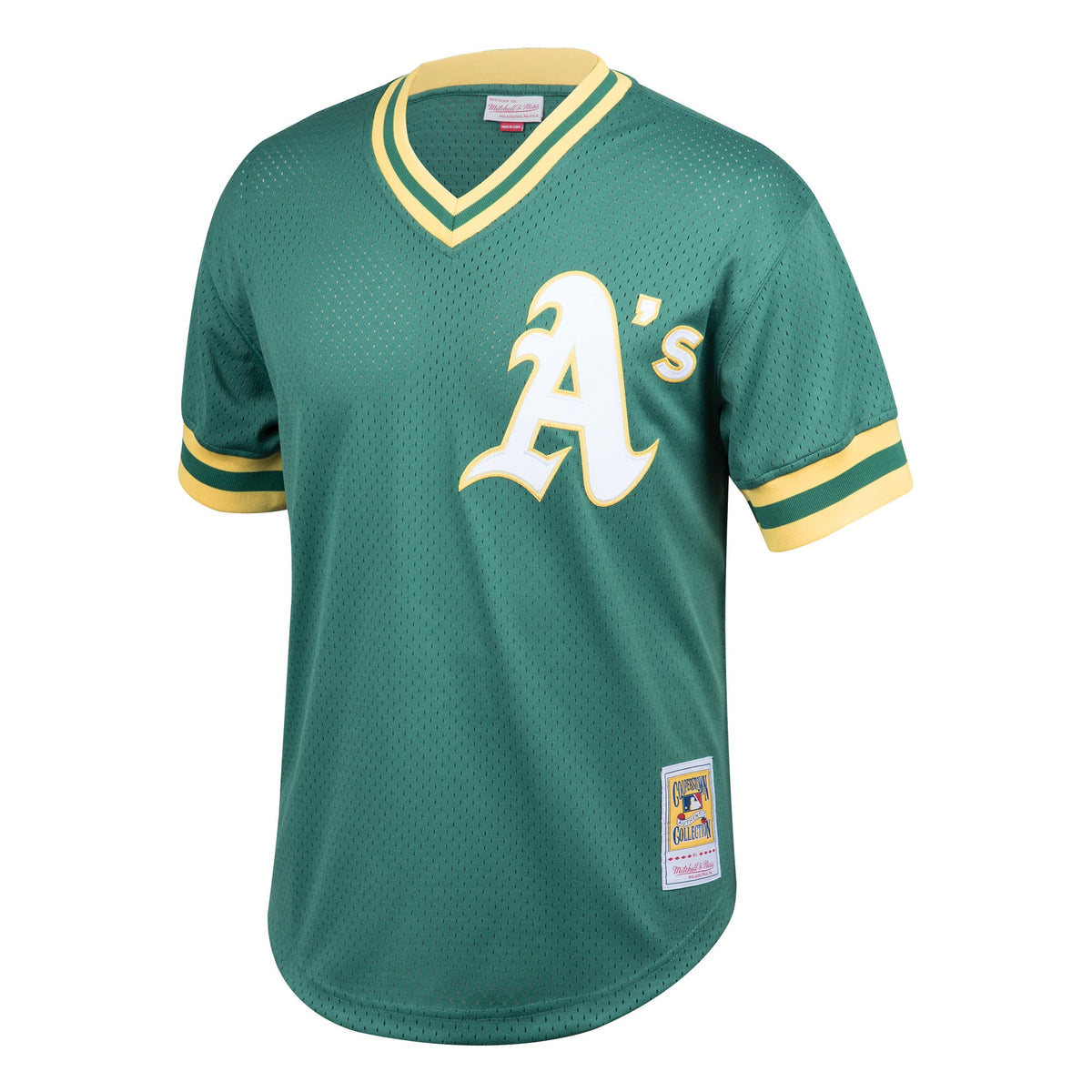 Men's Athletics Rickey Henderson Mitchell & Ness Green Cooperstown Collection Big & Tall Mesh Batting Practice Jersey - 3