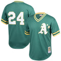 Men's Athletics Rickey Henderson Mitchell & Ness Green Cooperstown Collection Big & Tall Mesh Batting Practice Jersey