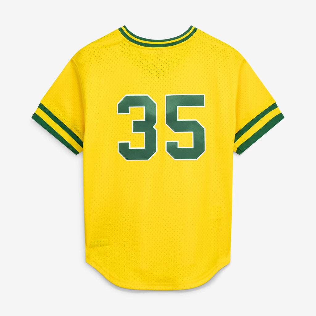 Men's Athletics Rickey Henderson Mitchell & Ness Yellow Authentic Batting Practice Jersey - 4