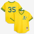Men's Athletics Rickey Henderson Mitchell & Ness Yellow Authentic Batting Practice Jersey