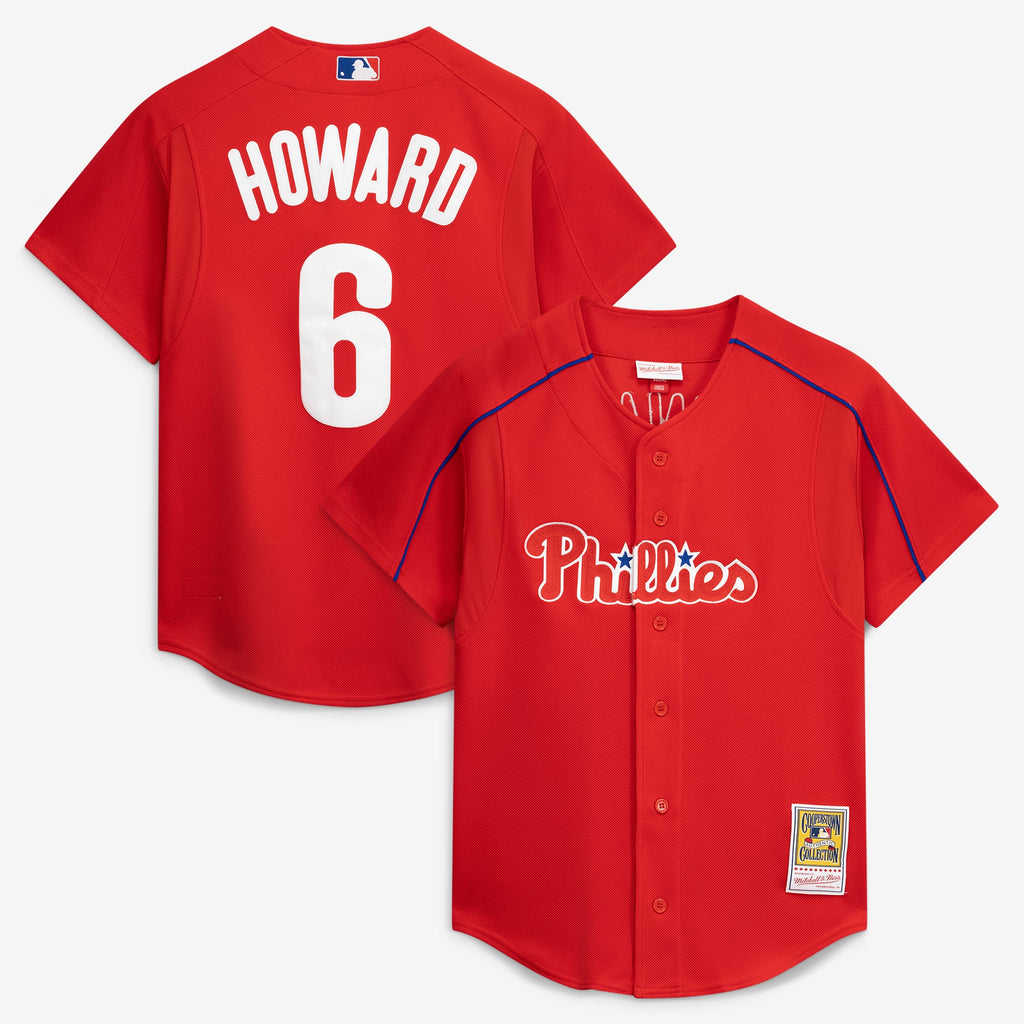 Men's Philadelphia Phillies Ryan Howard Mitchell & Ness Red Cooperstown Collection Batting Practice Jersey - 2