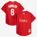 Men's Philadelphia Phillies Ryan Howard Mitchell & Ness Red Cooperstown Collection Batting Practice Jersey