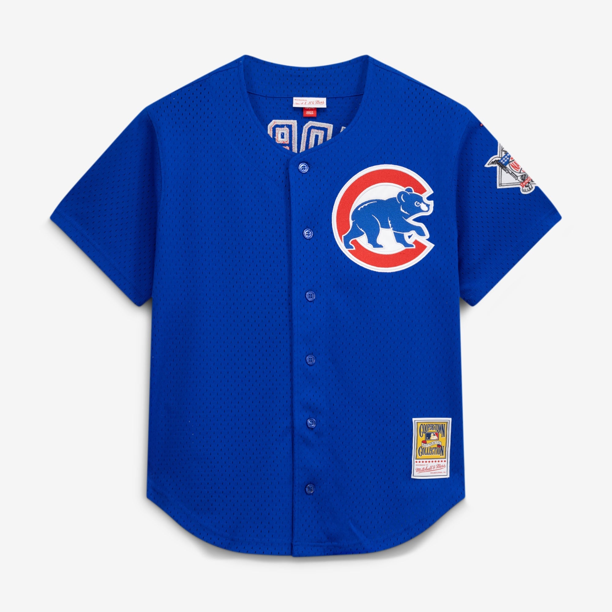 Men's Chicago Cubs Ryne Sandberg Mitchell & Ness Royal Cooperstown Collection 1997 Mesh Batting Practice Button-Up Jersey