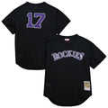 Men's Colorado Rockies Todd Helton Mitchell & Ness Black Authentic Batting Practice Jersey