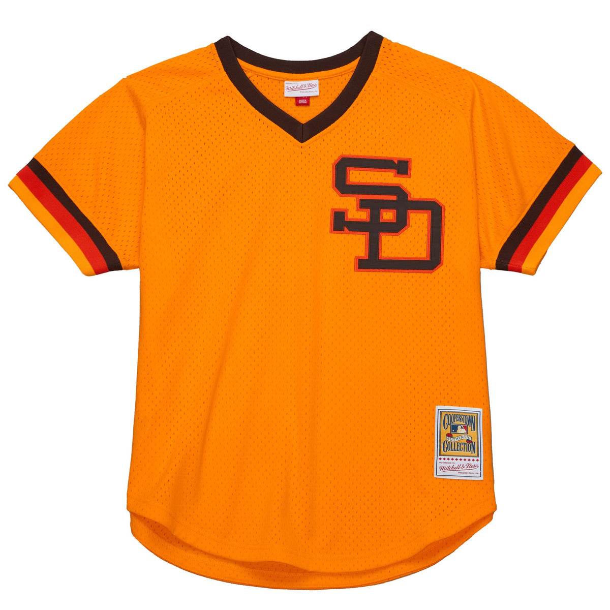 Men's San Diego Padres Tony Gwynn Mitchell & Ness Gold Big & Tall Cooperstown Mesh Batting Practice Jersey - 3