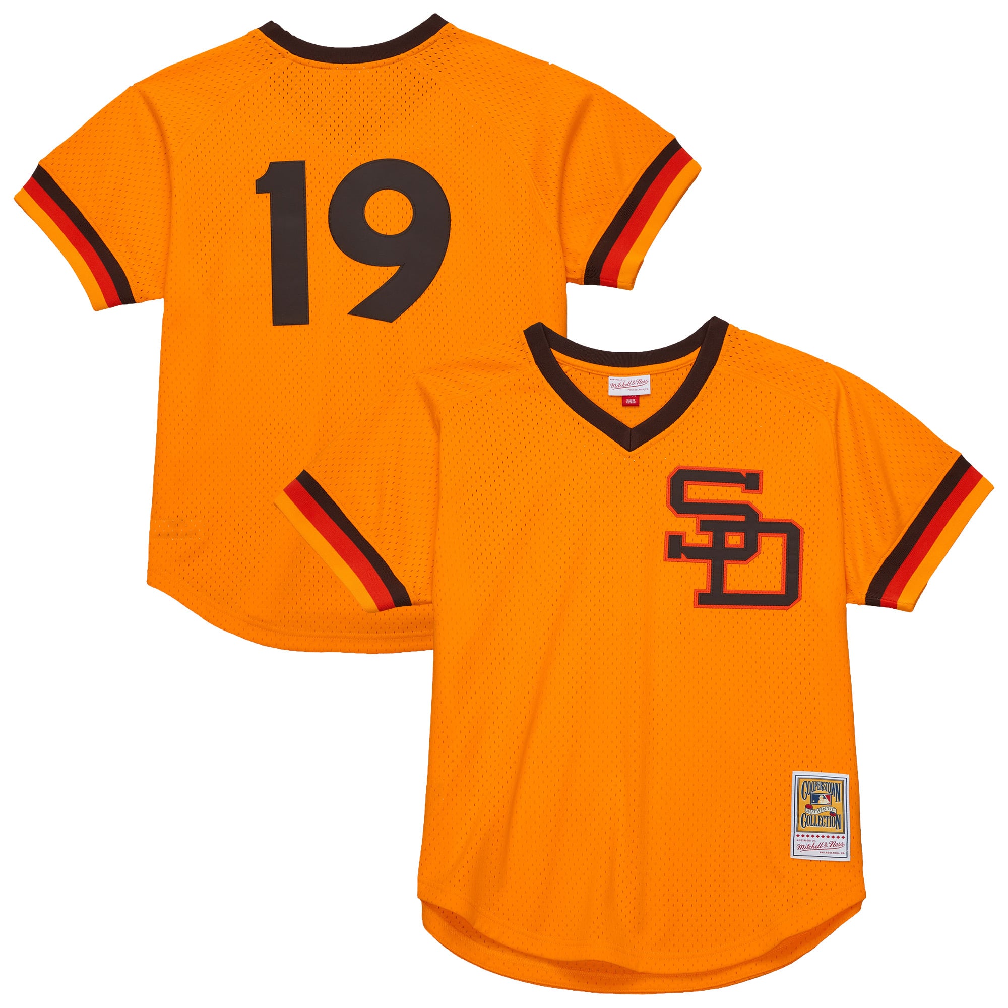 Men's San Diego Padres Tony Gwynn Mitchell & Ness Gold Big & Tall Cooperstown Mesh Batting Practice Jersey