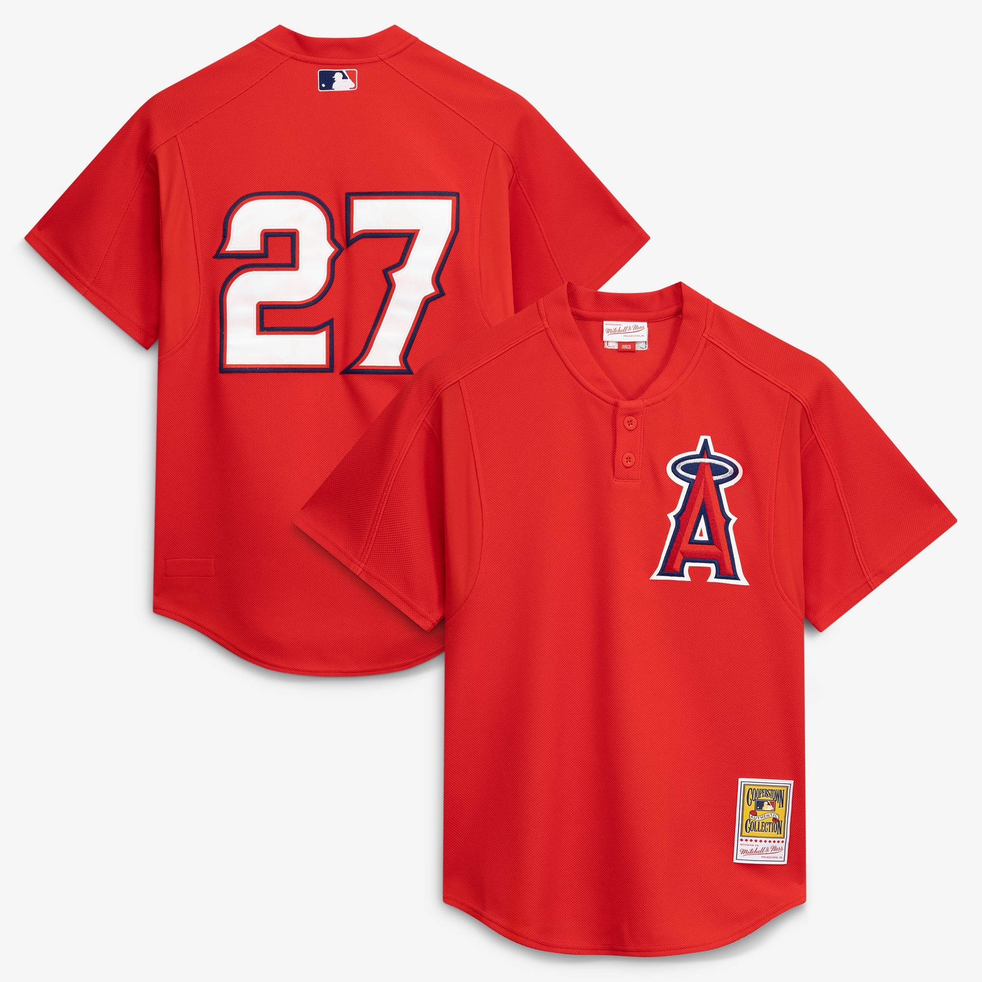 Men's California Angels Vladimir Guerrero Mitchell & Ness Red Authentic Batting Practice Jersey - 2