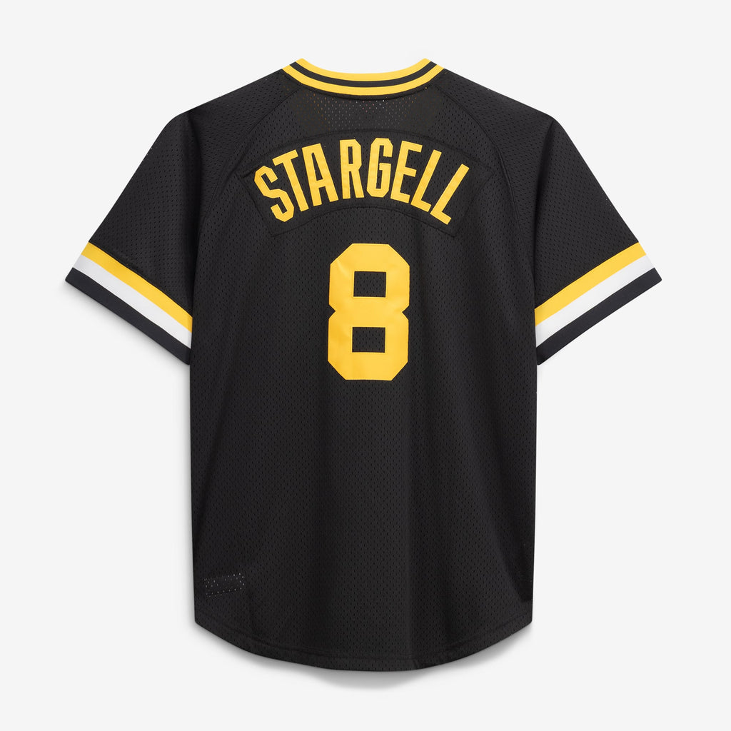 Men's Pittsburgh Pirates Willie Stargell Mitchell & Ness Black Cooperstown Collection Big & Tall Mesh Batting Practice Jersey - 4