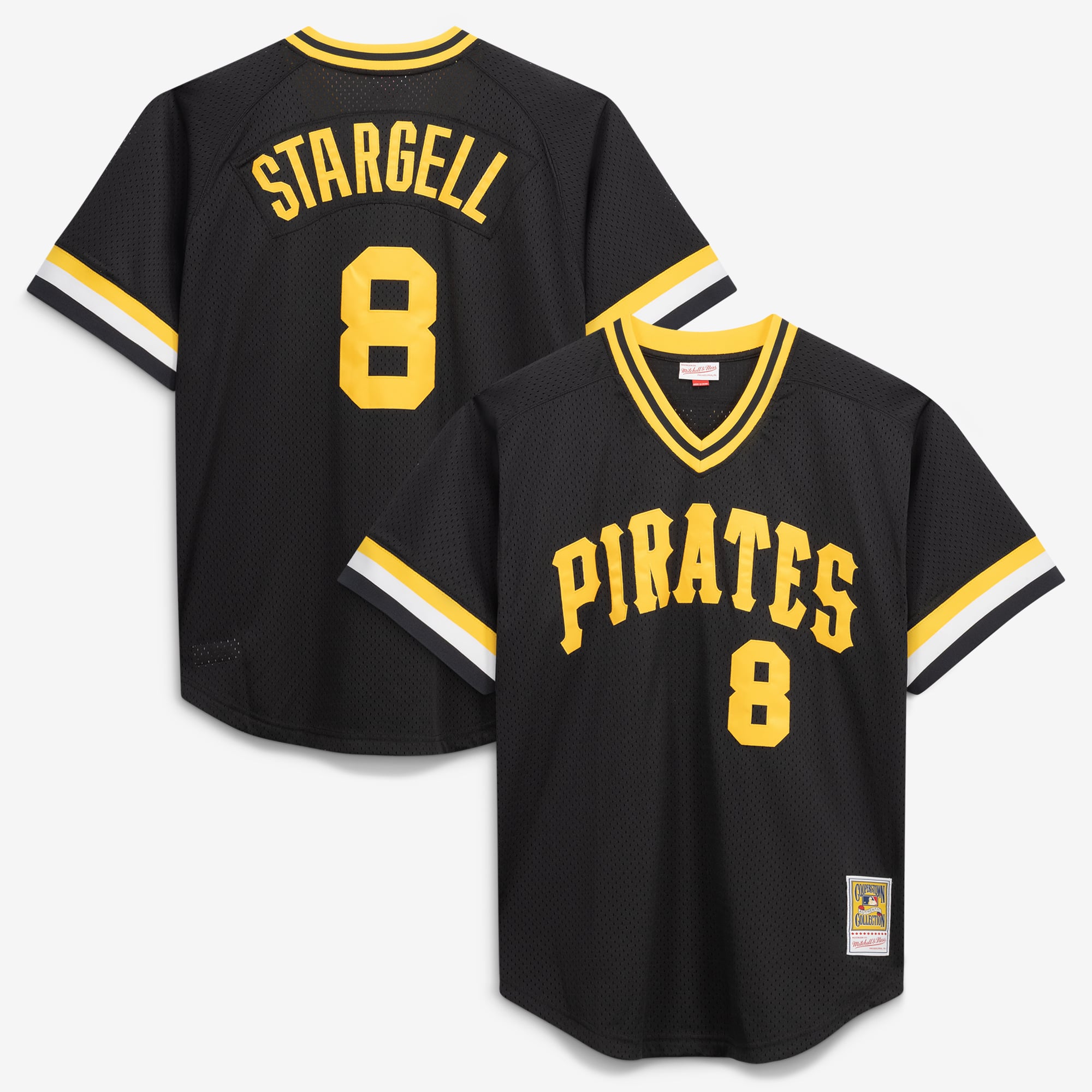 Men's Pittsburgh Pirates Willie Stargell Mitchell & Ness Black Cooperstown Collection Big & Tall Mesh Batting Practice Jersey