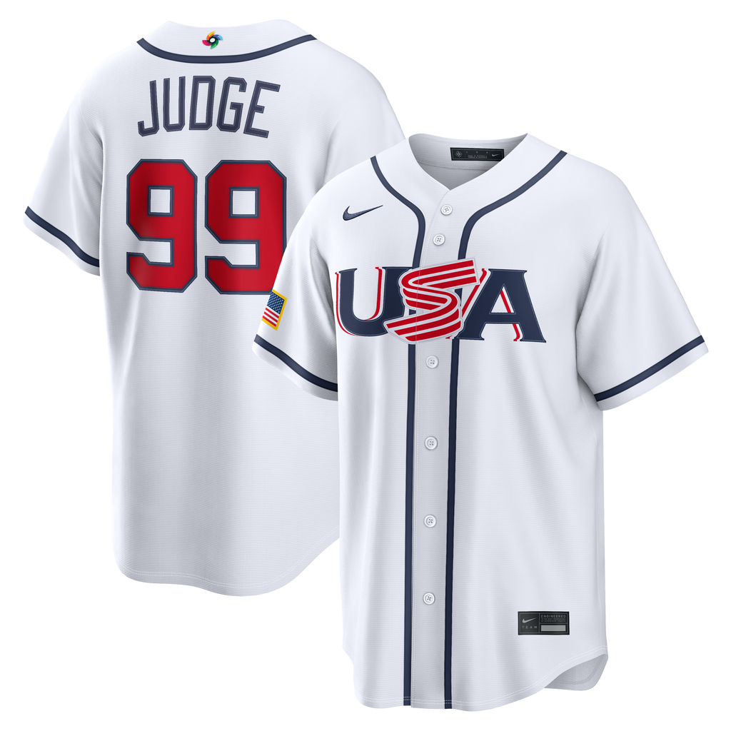 Men's USA Baseball Aaron Judge Nike White 2026 World Baseball Classic Home Stadium Jersey - 2