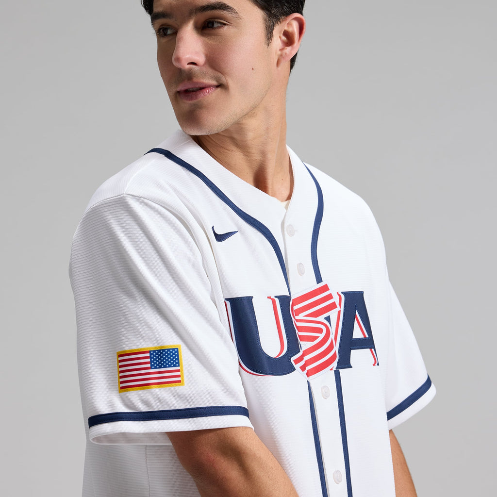 Men's USA Baseball Aaron Judge Nike White 2026 World Baseball Classic Home Stadium Jersey - 8