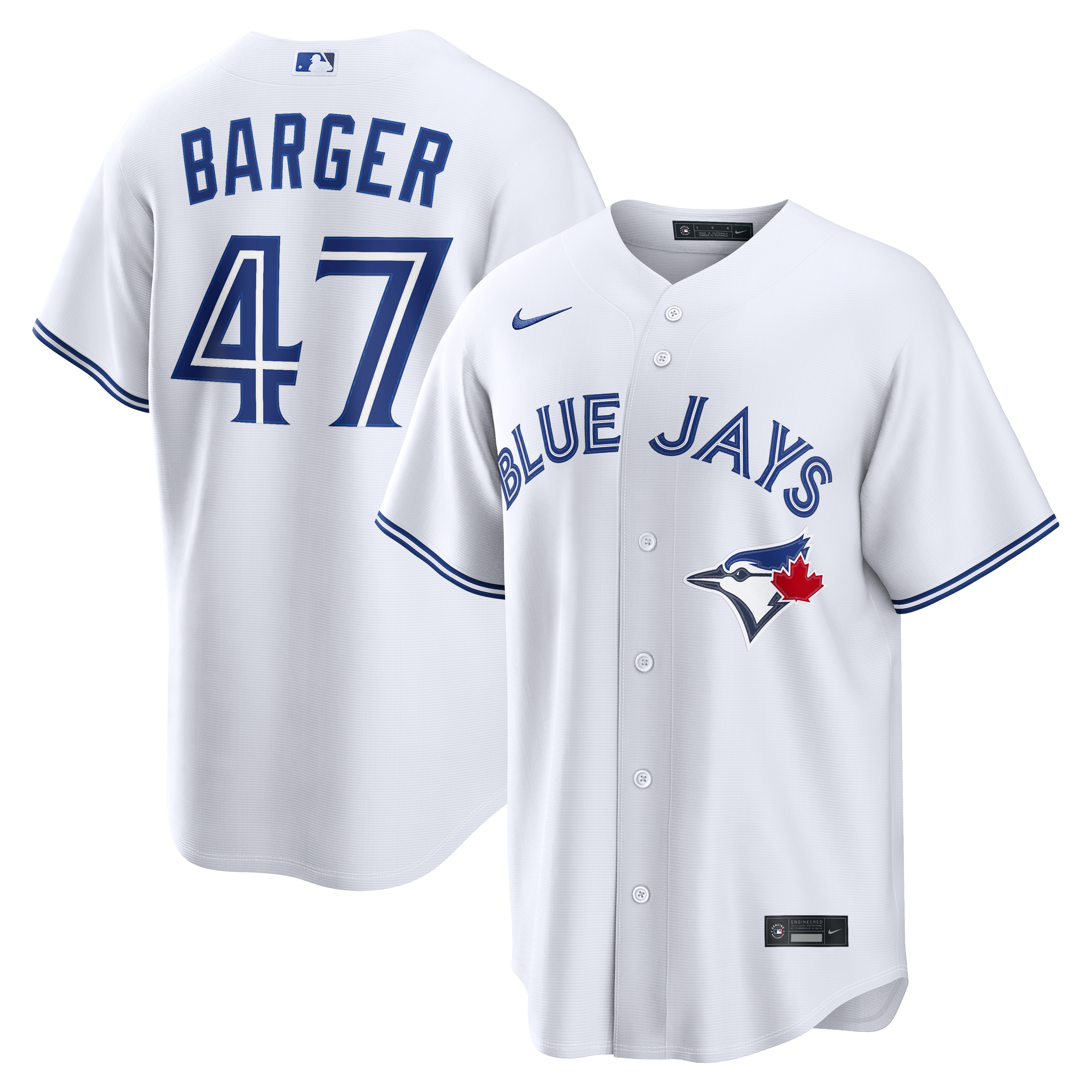 Men's Toronto Blue Jays Addison Barger Nike White Home Replica Jersey