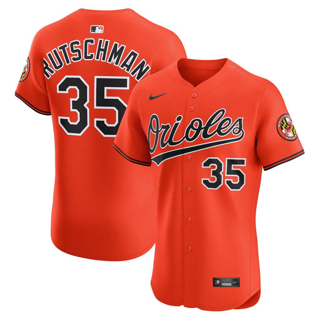 Men's Baltimore Orioles Adley Rutschman Nike Orange Alternate 2 Elite Jersey - 2