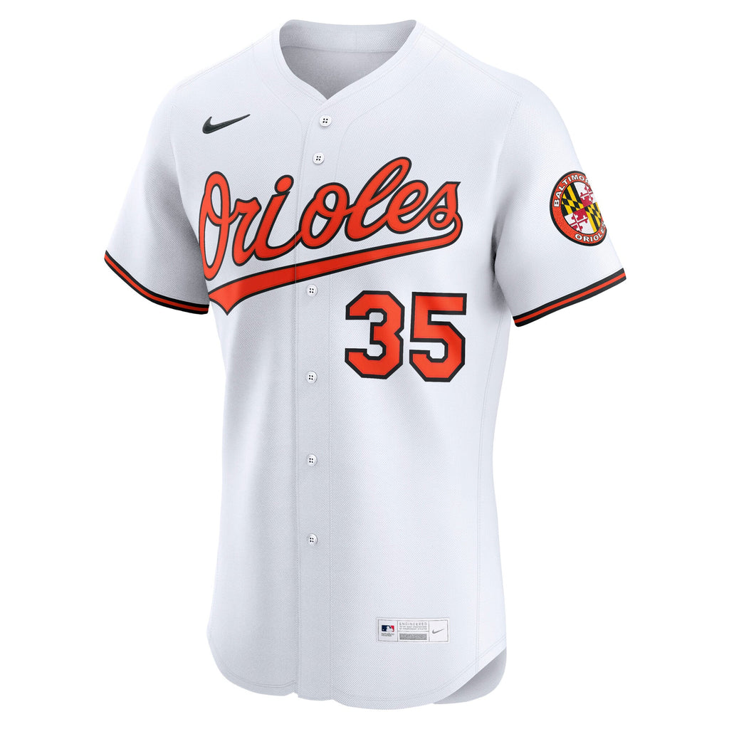 Men's Baltimore Orioles Adley Rutschman Nike White Home Elite Jersey - 3