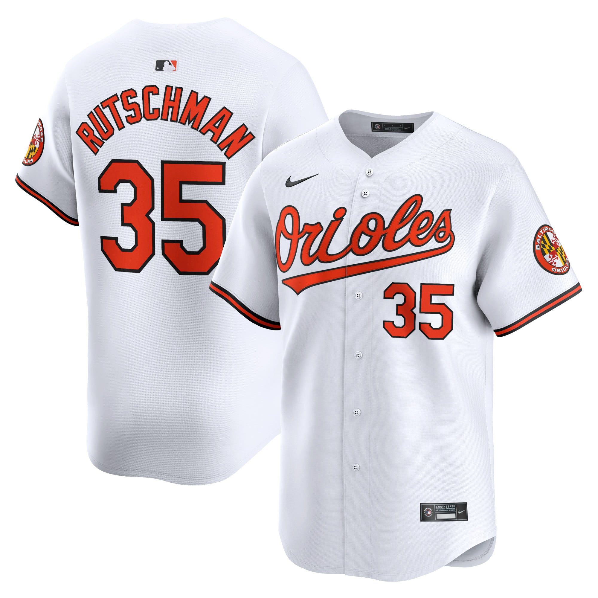 Men's Baltimore Orioles Adley Rutschman Nike White Home Limited Player Jersey - 2