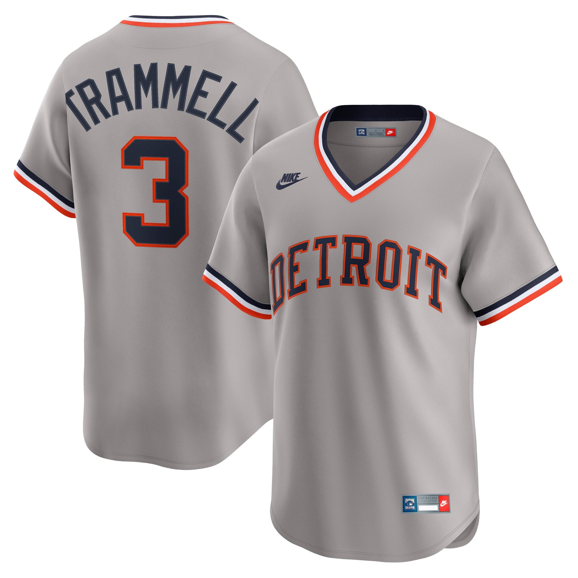 Men's Detroit Tigers Alan Trammell Nike Gray Cooperstown Collection Limited Jersey - 2