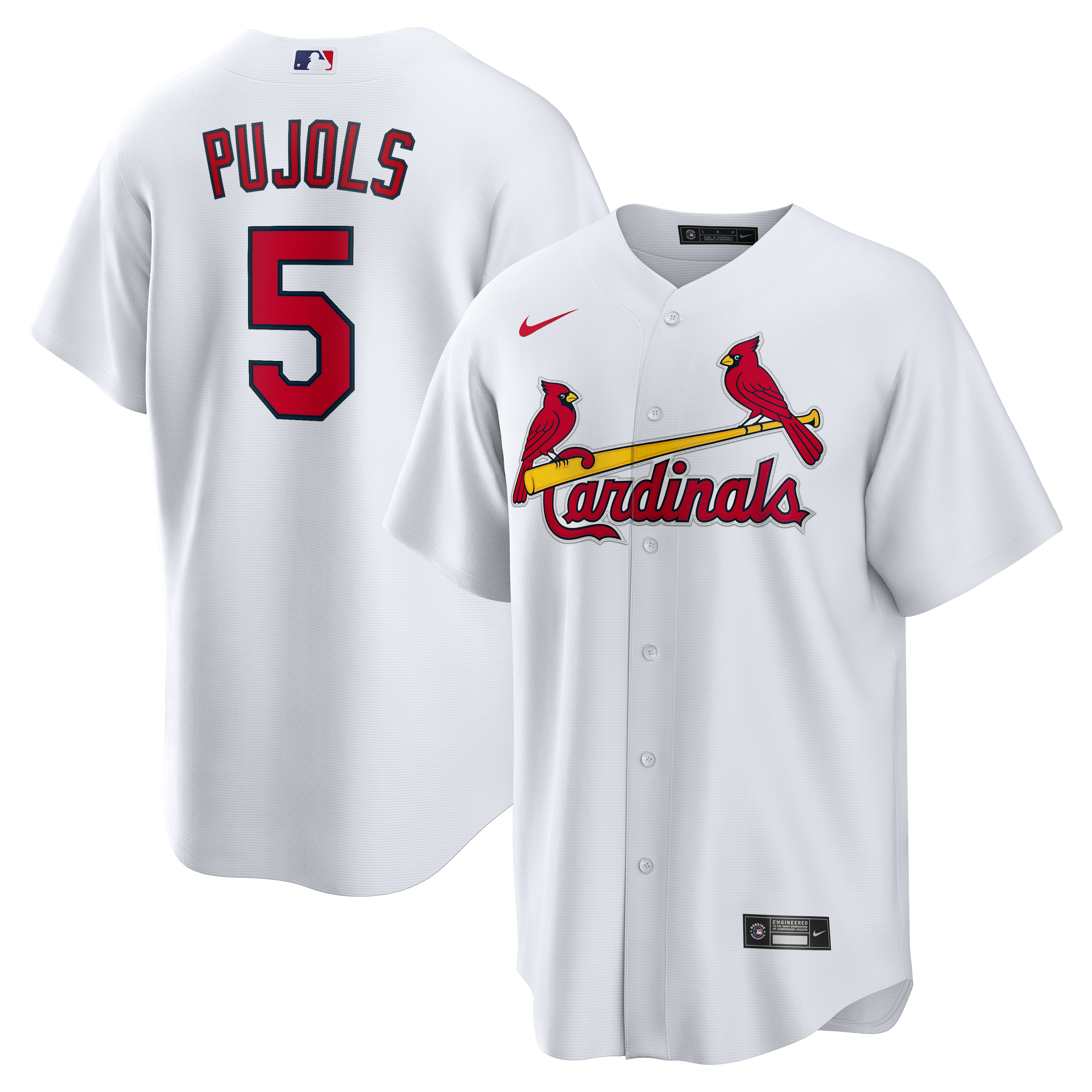 Men's St. Louis Cardinals Albert Pujols Nike White Home Retired Player Replica Jersey