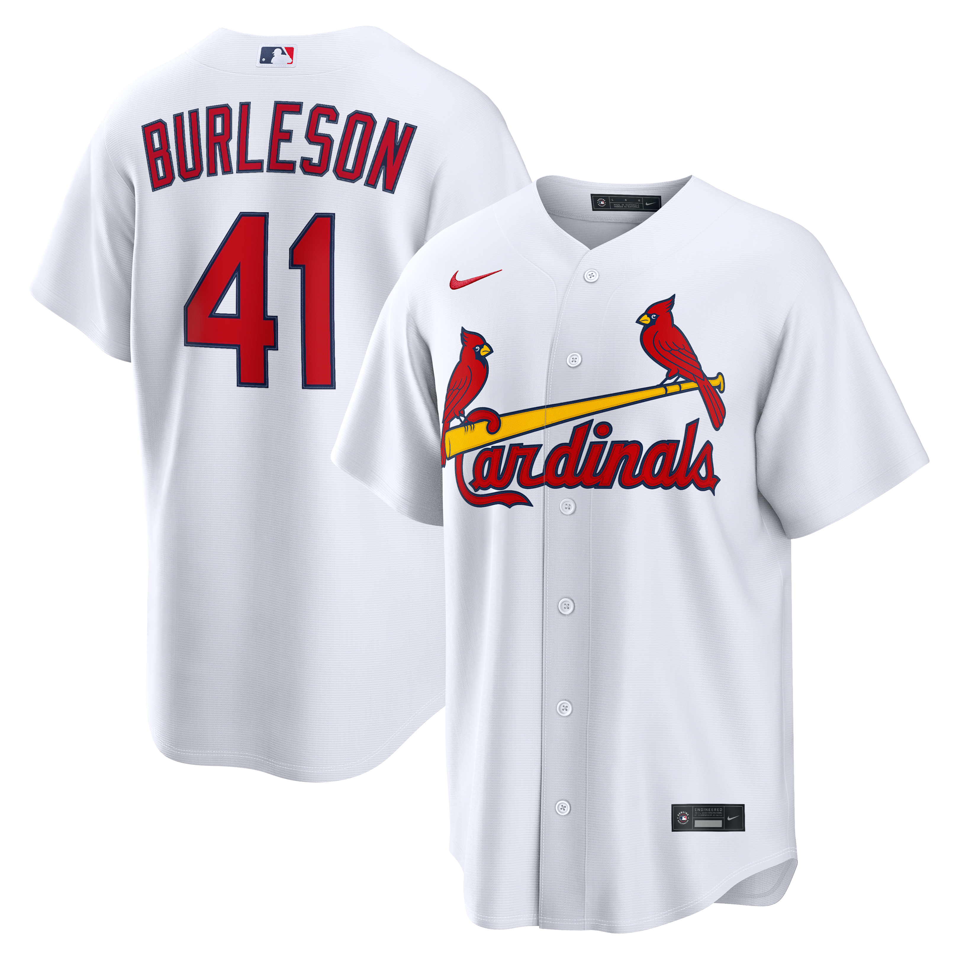 Men's St. Louis Cardinals Alec Burleson Nike White Home Replica Jersey - 2