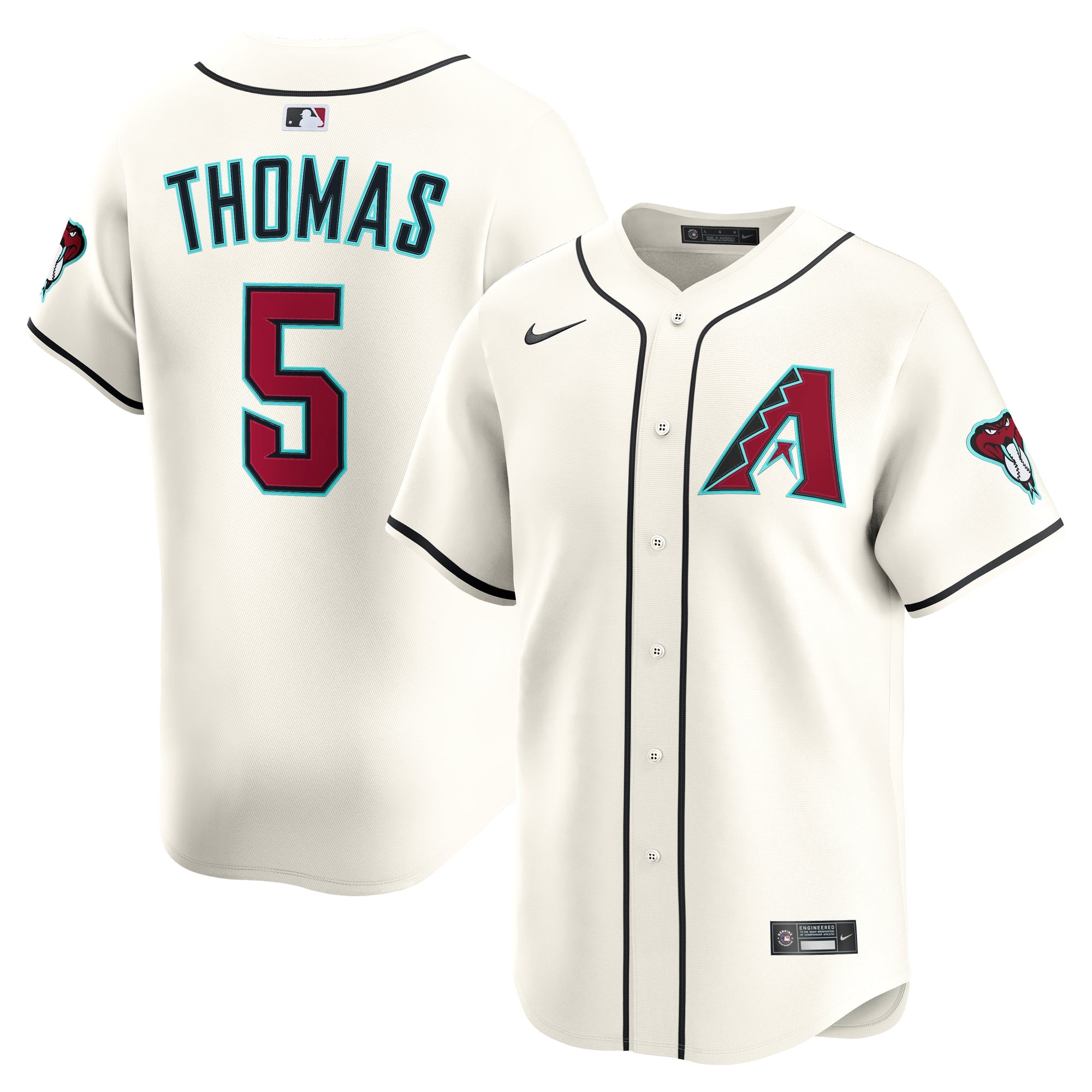 Men's Arizona Diamondbacks Alek Thomas Nike Cream Home Limited Player Jersey - 2