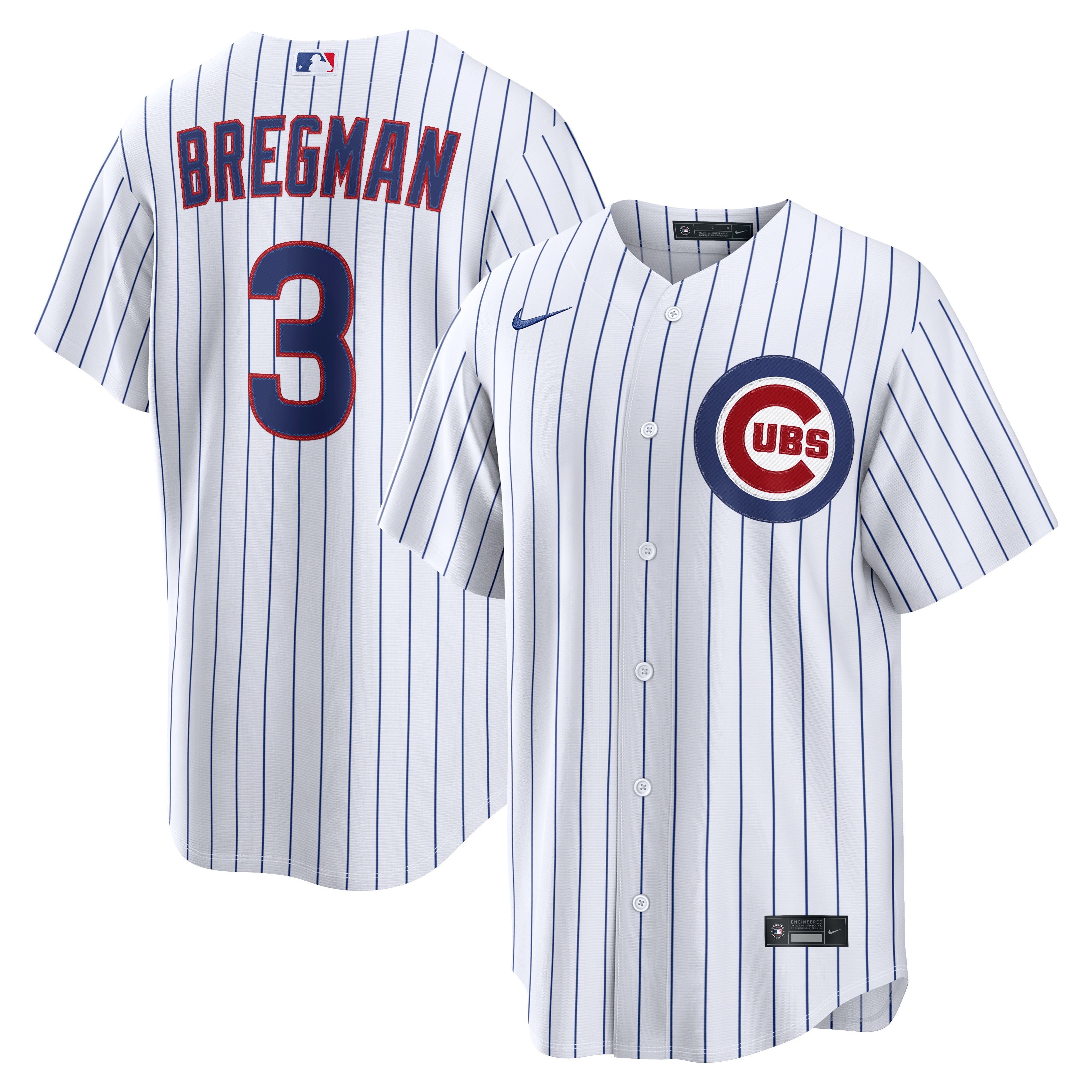 Men's Chicago Cubs Alex Bregman Nike White Home Replica Jersey - 2