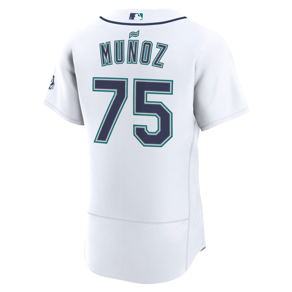 Men's Seattle Mariners Andres Munoz Nike White Home 50th Season Authentic Jersey - 4