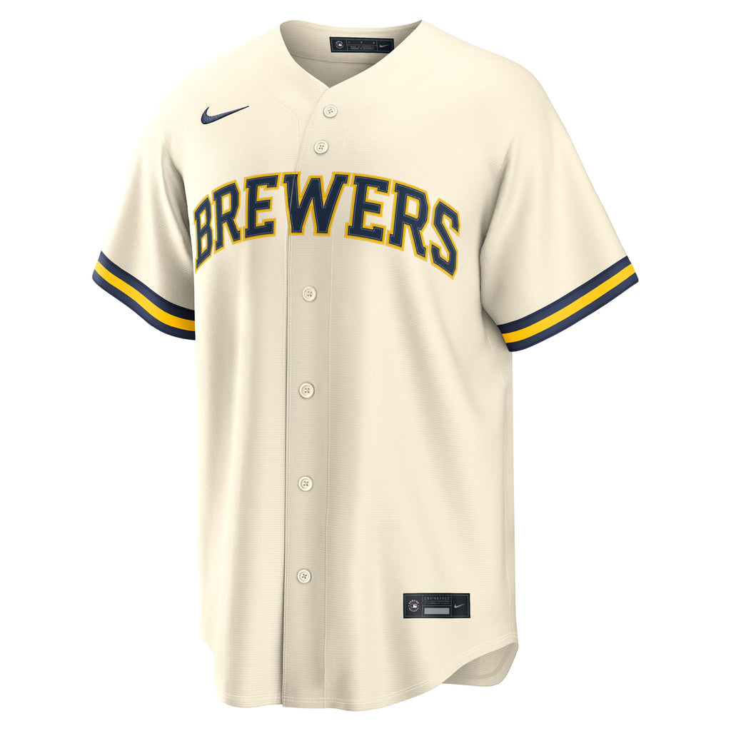 Men's Milwaukee Brewers Andrew Vaughn Nike Cream Home Replica Jersey - 5